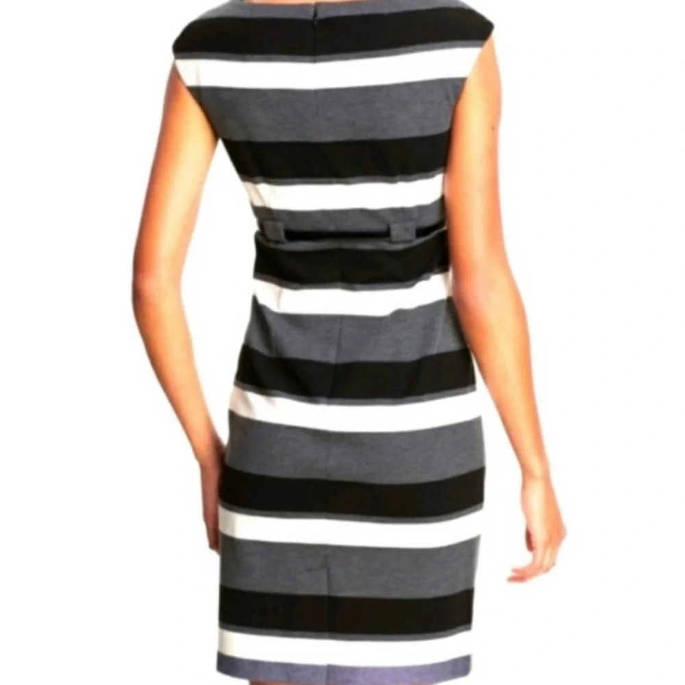 Calvin Klein Striped Sleeveless Sheath - Picture 2 of 6